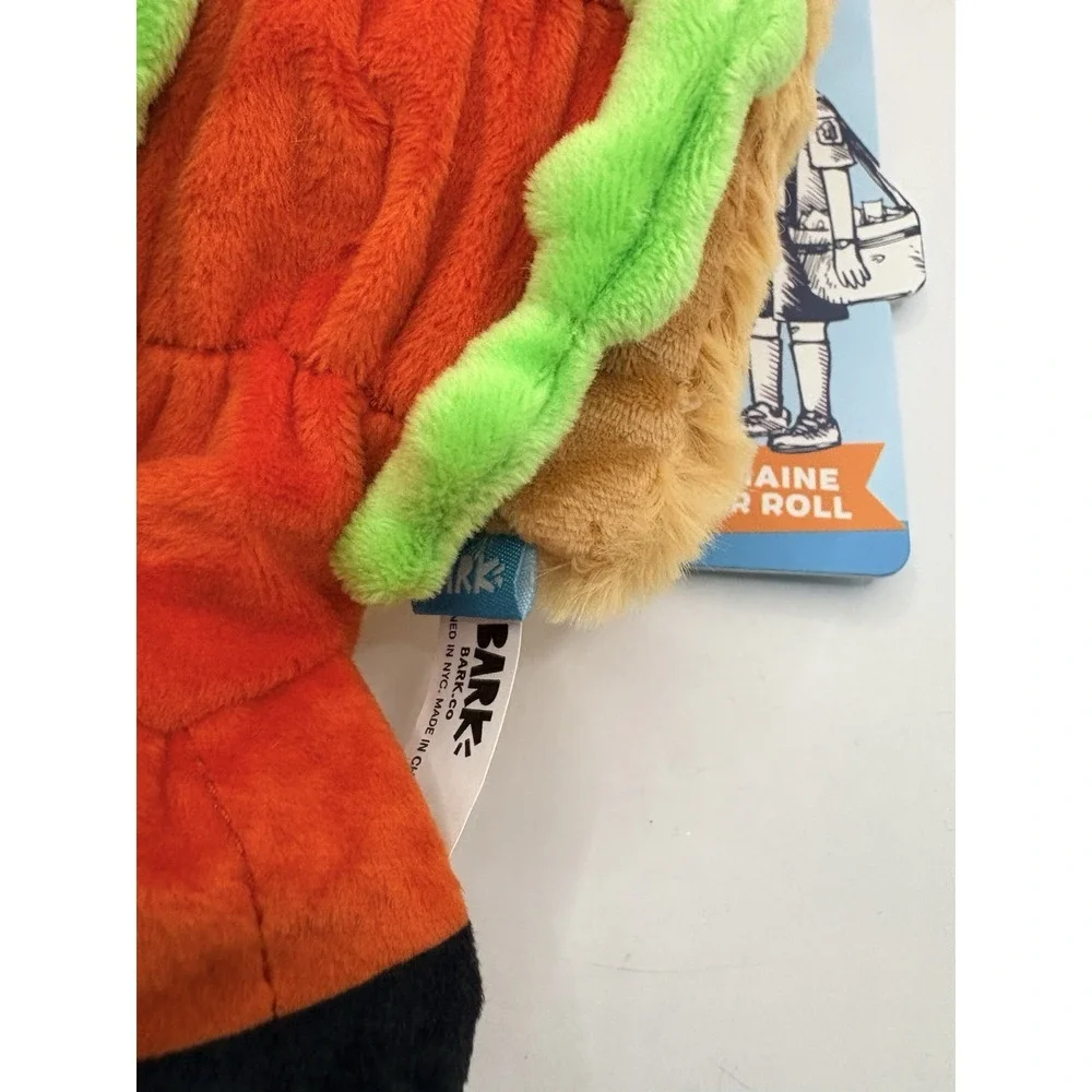 BARK BOX Lobster Roll Dog Toy SQUEAKY CRAZY CRINKLE PLUSH NEW!!
